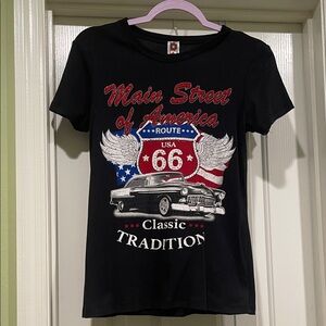 Black Route 66 Graphic T-Shirt